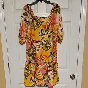 Mlle Gabrielle Multicolor Puff-Sleeve Dress